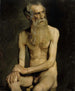 Studie van de Academie van de Zittende Oude Man - Albert Edelfelt — weergave van het kunstwerk