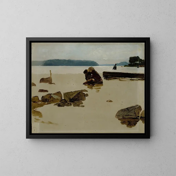 van het open zeegezicht bij Haikko, studie voor Jongens die op het strand spelen - Albert Edelfelt — ingelijst kunstwerk aan de muur