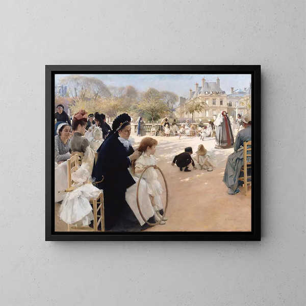 De tuinen van Luxemburg, Parijs, 1887 - Albert Edelfelt — ingelijst kunstwerk aan de muur