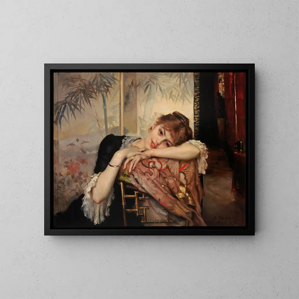 La Parisienne Virginie - Albert Edelfelt — ingelijst kunstwerk aan de muur
