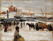 van het winterdag schilderij op de marktplein van Helsinki - Albert Edelfelt — weergave van het kunstwerk