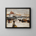 van het winterdag schilderij op de marktplein van Helsinki - Albert Edelfelt — ingelijst kunstwerk aan de muur