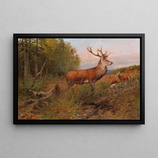 Albert Ernst Mhlig - Red Deer On the Lookout.webp