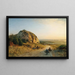 Een landschap op het platteland - Albert Flamm — ingelijst kunstwerk aan de muur