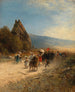 Een processie op het Romeinse platteland - Albert Flamm — weergave van het kunstwerk