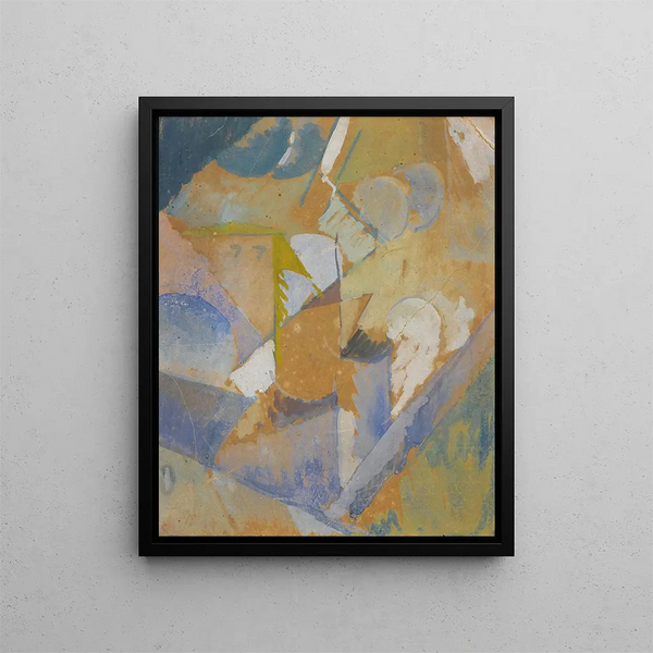 Kubistische compositie in blauw - Albert Gleizes — ingelijst kunstwerk aan de muur
