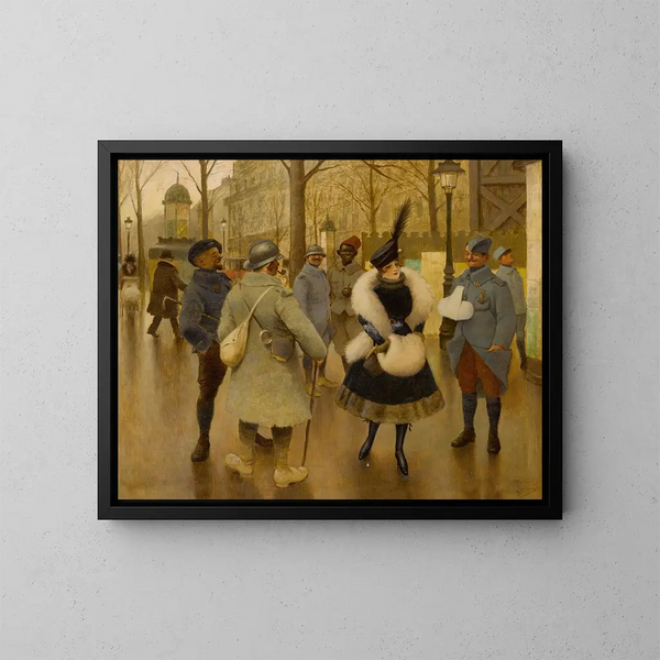 Diverting the Troops - Albert Guillaume — framed artwork on a wall