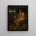 Boy playing flute by the lake - Albert Lang — framed artwork on a wall