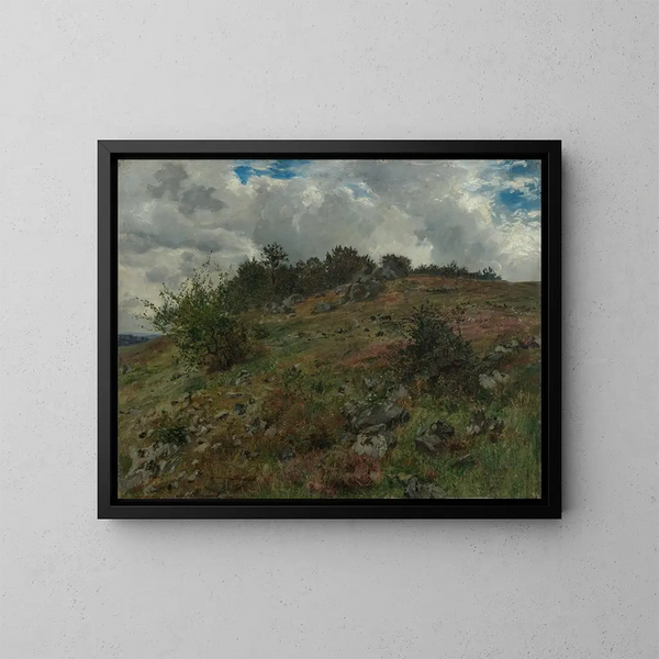 Landscape of Heathland near KleinSassen in the Rhineland - Albert Lang — framed artwork on a wall