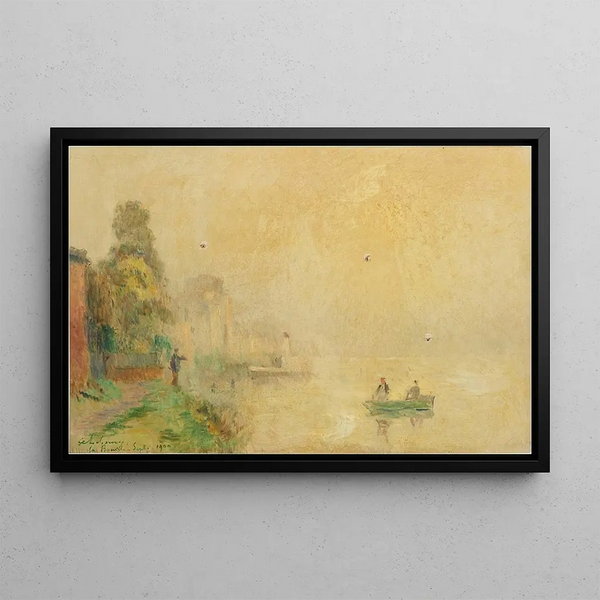 Bords de la Seine à La Bouille - Albert Lebourg — framed artwork on a wall