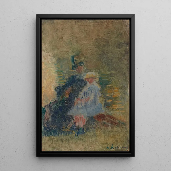 Reproduction of the painting La Mère et l'enfant sur un banc - Albert Lebourg