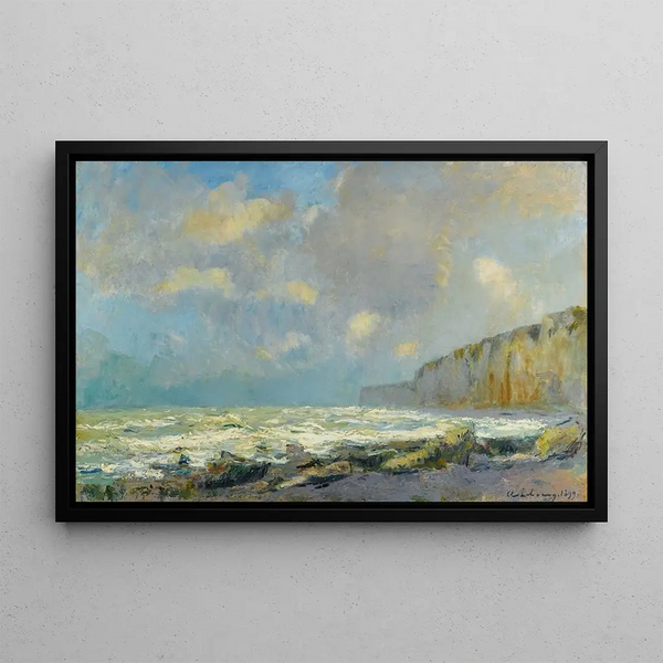 Sea rising Veulettes - Albert Lebourg — framed artwork on a wall