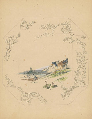 Albert Louis Dammouse - Ontwerp voor bord van het model Square met zes ganzen.webp