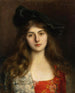 Portret van een jonge vrouw - Albert Lynch — weergave van het kunstwerk