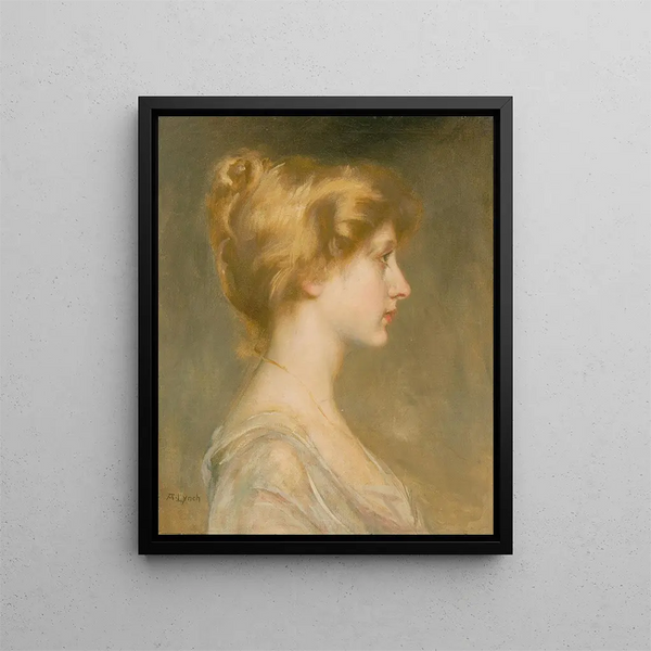 Portrait of a Blonde Woman - Albert Lynch — framed artwork on a wall