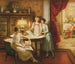 De liefhebbers van prenten - Albert Lynch — weergave van het kunstwerk