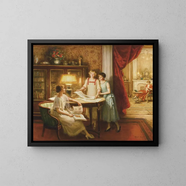 Les amateurs d'estampes - Albert Lynch — framed artwork on a wall