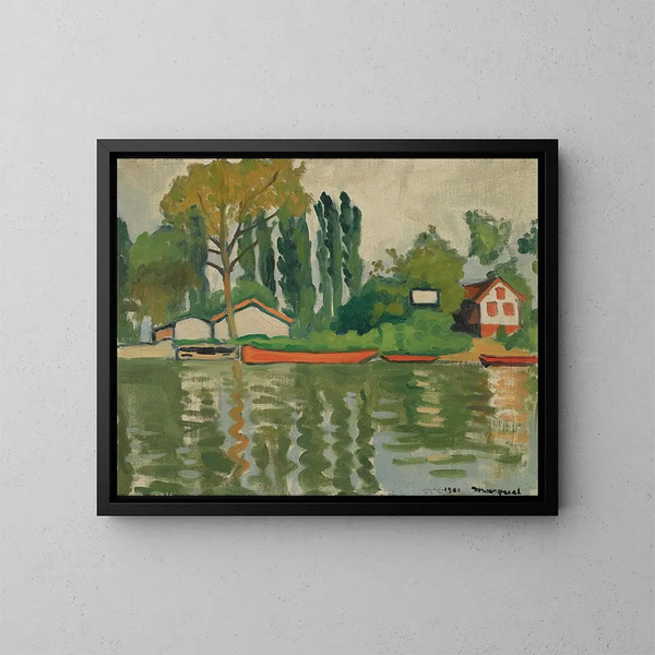 De populieren bij Villennes - Albert Marquet — ingelijst kunstwerk aan de muur
