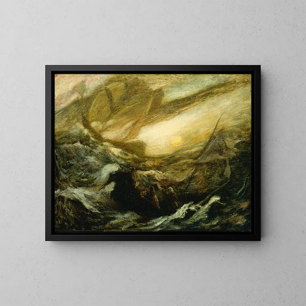 The Ghost Ship - Albert Pinkham Ryder — framed artwork on a wall