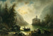 van een nachtelijke doorvaart onder het maanlicht - Albert Rieger — weergave van het kunstwerk
