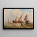 Vissersboten tegen een Venetiaanse silhouet - Albert Rieger — ingelijst kunstwerk aan de muur