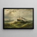 Stoomboot in een storm op de Noordzee - Albert Rieger — ingelijst kunstwerk aan de muur