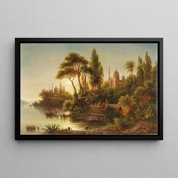 L'Orient dans la lumière du soir - Albert Rieger — framed artwork on a wall