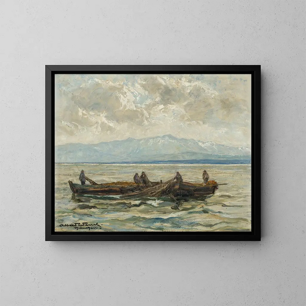 Fisherman of Lake Constance - Albert Wenk — framed artwork on a wall
