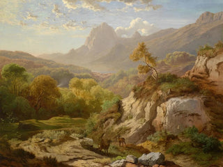Albert Zimmermann - Rotwild in einer weiten Gebirgslandschaft.webp