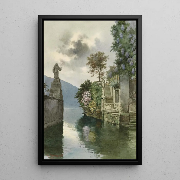 Reproduction of the painting Staircase of stone towards the shore - Alberto Prosdocimi