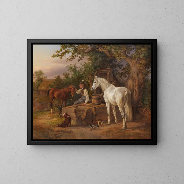 At the fountain - Albrecht Adam — framed artwork on a wall