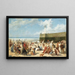 Strandscène in de zomer - Alcide Théophile Robaudi — ingelijst kunstwerk aan de muur