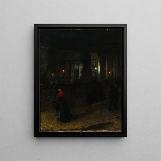 Aleksander Gierymski - MaxJosefplatz in Munich at night.webp