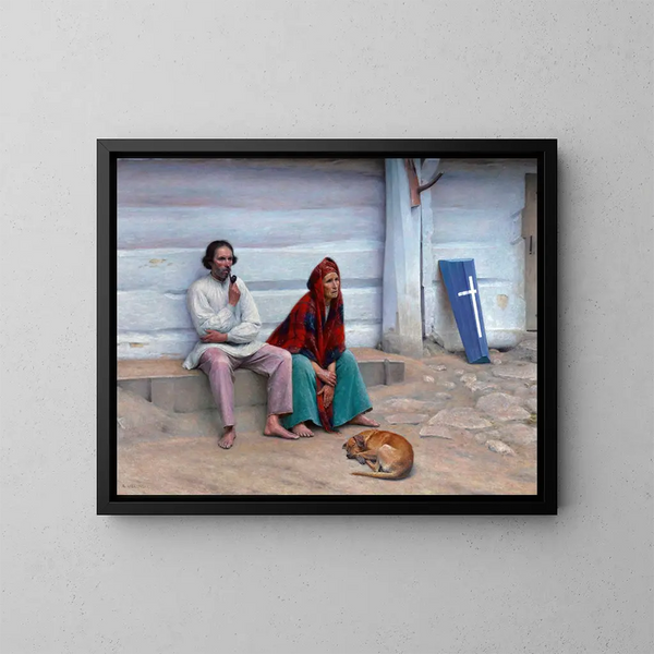 Coffin of a Peasant - Aleksander Gierymski — framed artwork on a wall