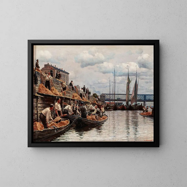 Sand Workers Painting - Aleksander Gierymski — framed artwork on a wall