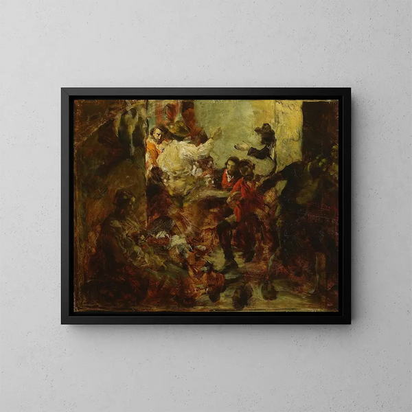 Croquis de taverne à Rome - Aleksander Gierymski — framed artwork on a wall