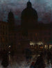 Wittelsbacher Platz in München 's nachts - Aleksander Gierymski — weergave van het kunstwerk