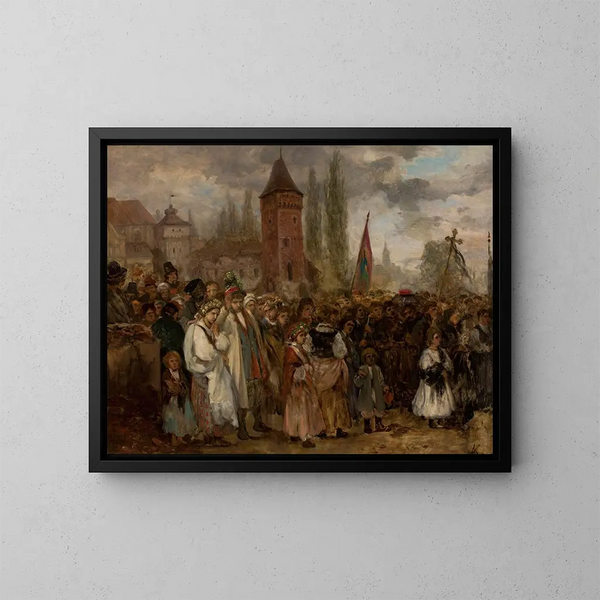 Funérailles et mariage - Aleksander Kotsis — framed artwork on a wall