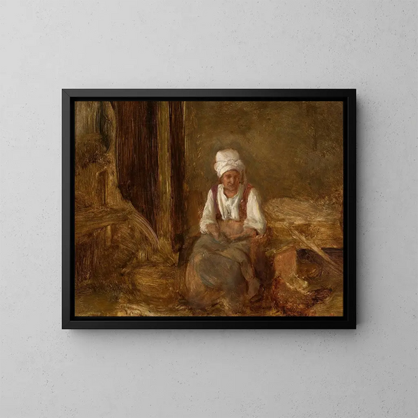 Old woman indoors - Aleksander Kotsis — framed artwork on a wall