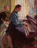 bij de piano - Aleksy Nowakowski — weergave van het kunstwerk