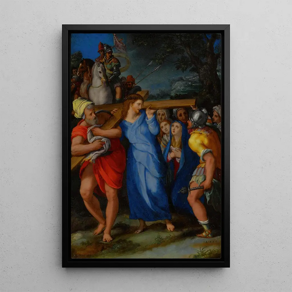 The Christ Carrying the Cross - Alessandro Allori — framed artwork on a wall
