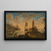 van een Capriccio van schepen in een Middellandse Zeehaven met vissers die hun boot lossen op de voorgrond - Alessandro Grevenbroeck — ingelijst kunstwerk aan de muur