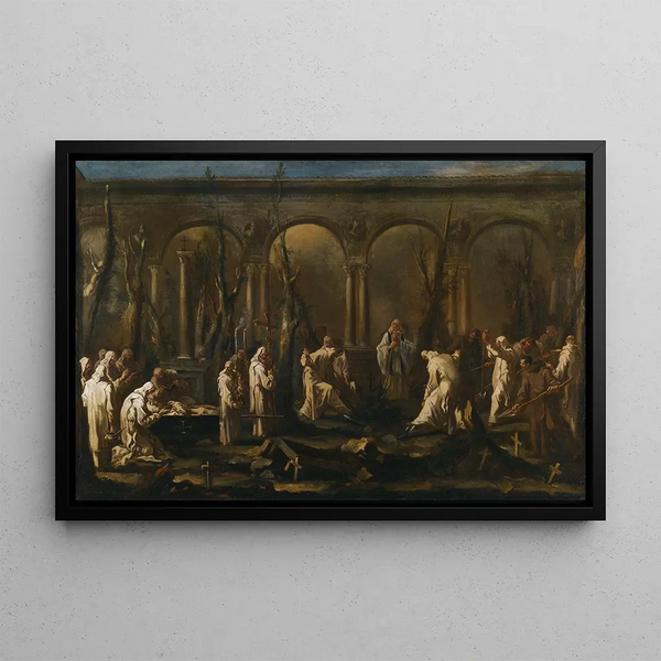 L'Enterrement d'un moine - Alessandro Magnasco — ingelijst kunstwerk aan de muur