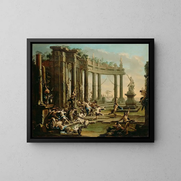 Bacchanale - Alessandro Magnasco — framed artwork on a wall