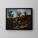 Landschap met zigeuners en wasvrouwen - Alessandro Magnasco — ingelijst kunstwerk aan de muur