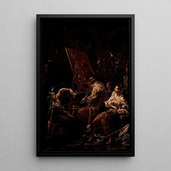 L'atelier van de kunstenaar - Alessandro Magnasco — ingelijst kunstwerk aan de muur