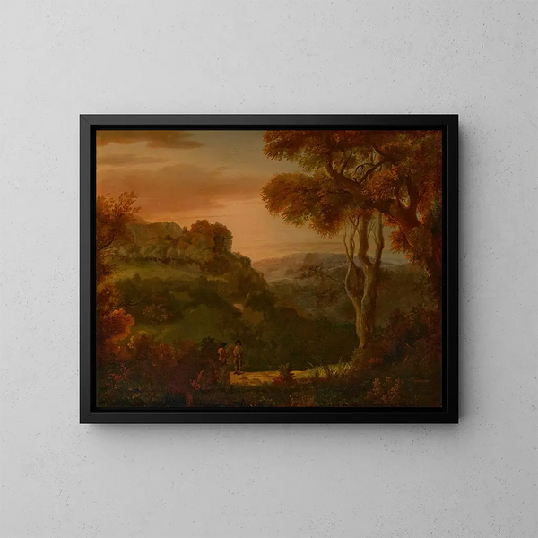 Een vallei bij Matlock, Derbyshire - Alexander Cozens — ingelijst kunstwerk aan de muur