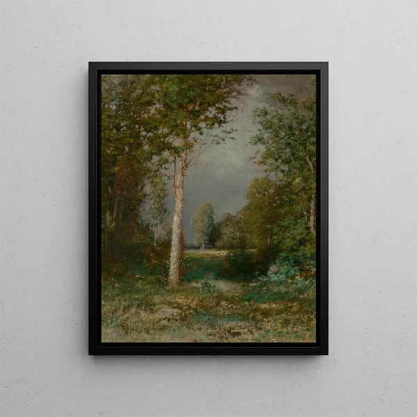 A forest clearing - Alexander Helwig Wyant — framed artwork on a wall