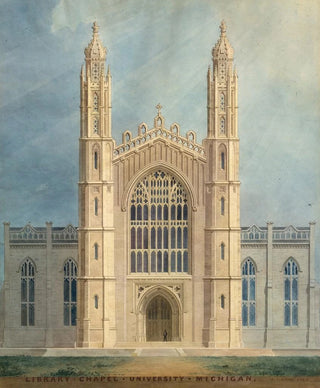 Alexander Jackson Davis - Library and Chapel University of Michigan Ann Arbor front elevation.webp