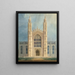 Bibliotheek en kapel van de Universiteit van Michigan in Ann Arbor, vooraanzicht - Alexander Jackson Davis — ingelijst kunstwerk aan de muur